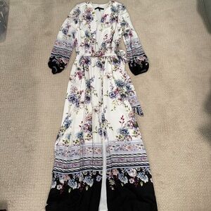 White House Black Market Floral Long Sleeve Dress